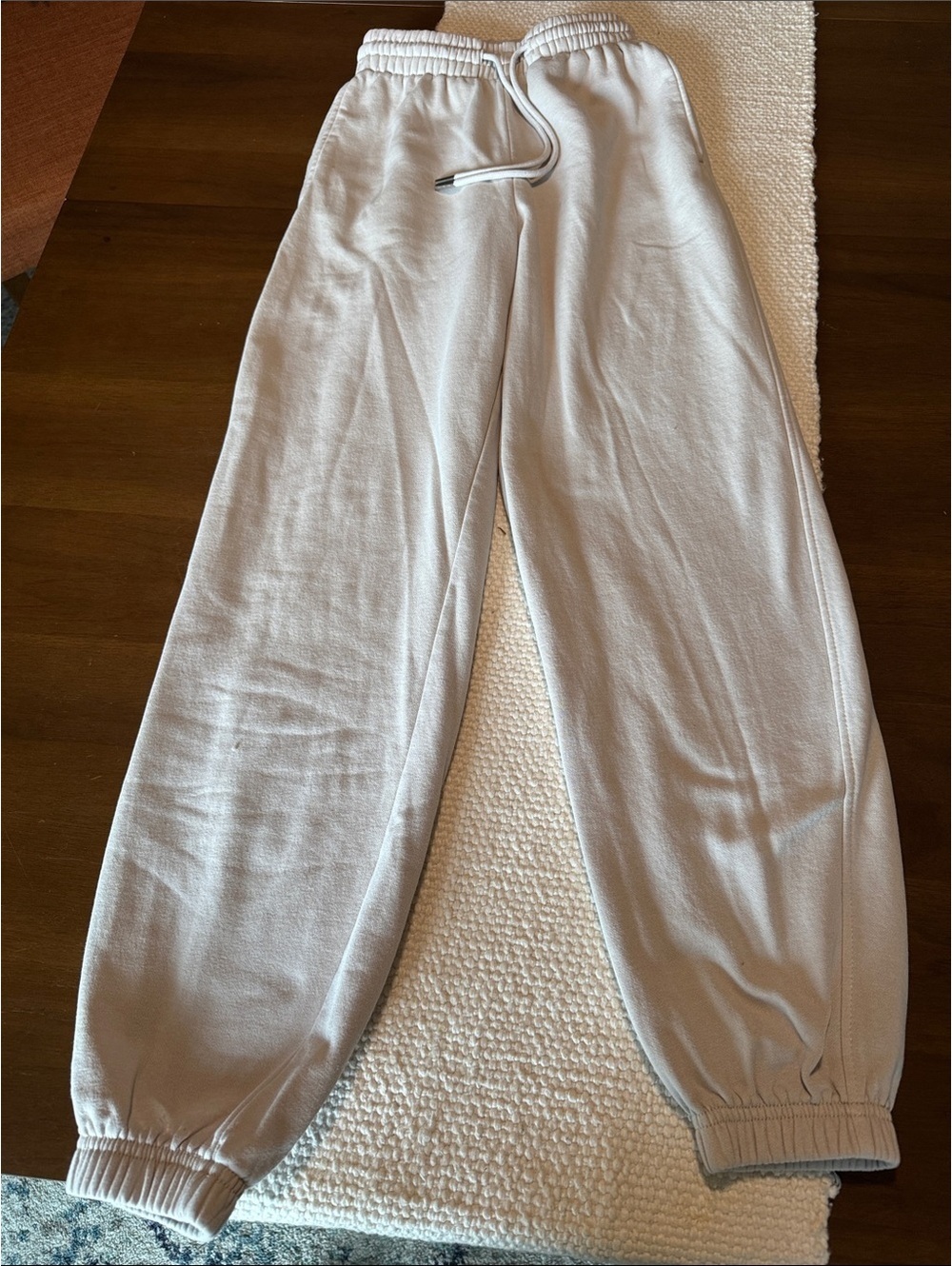 H&M Beige Jogger Sweatpants with Drawstring Waist